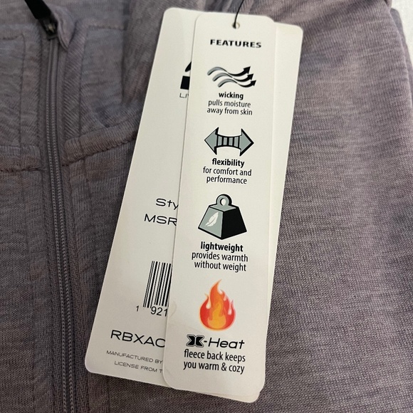BRAND NEW RBX Active Half Zip Fleece Lined ActiveTop, Size Medium - Picture 6 of 6